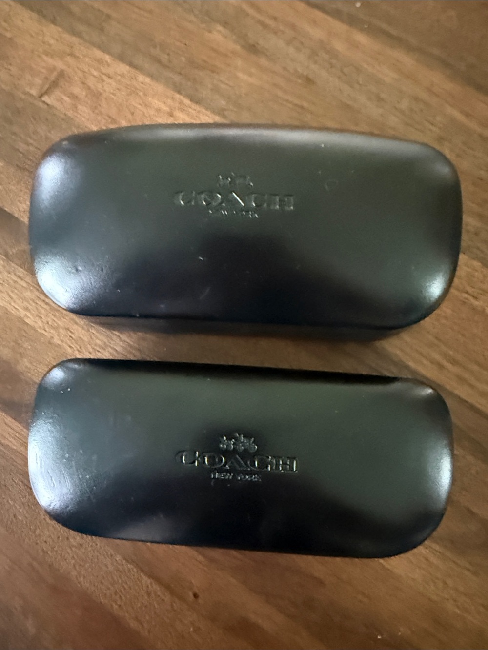 Coach Black Leather Eyewear Cases, Set of 2